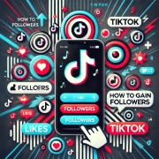 DALL·E 2024-10-14 12.50.45 – A vibrant and trendy blog header image titled ‘How to Gain Followers on TikTok.’ The design features a smartphone screen displaying TikTok’s interface